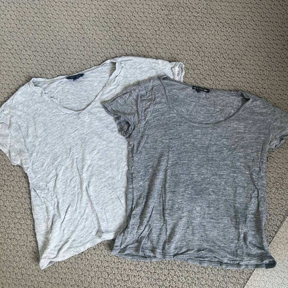 Rag & Bone and Tommy Hilfiger linen cotton blend short sleeve t-shirts - Picture 1 of 6